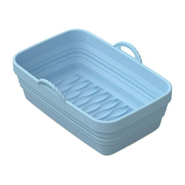 CRCMUHE Accessoires pour Friteuses à Air Chaud Doublures en Silicone pour Friteuse à Air Chaud Double Doublures de Panier Réutilisables Pot en Silicone Rectangulaire Accessoires pour Friteuse à Air