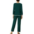 thumbnail image 3 of INSPIRE CHIC Women's Lounge Sets Long Sleeves Knit Pullover Tops with Pants Pajama Sets XL Green, 3 of 6