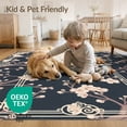 thumbnail image 4 of ODIKA 2'x3' Washable Accent Rug Pet Friendly, Bedside Mat Plum Branch Botanical Design With Traditional Scrollwork Border for Bedroom, Nursery, RV, 4 of 7