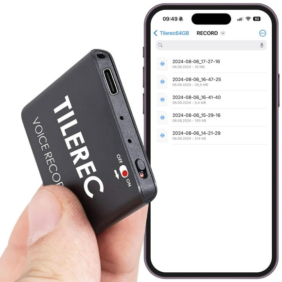 Grabadora activada por voz Atto Digital TileRec de 64 GB de almacenamiento