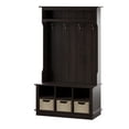 thumbnail image 5 of Twin Star Home 40" Hall Tree with Open Storage and Included Baskets, Midnight Cherry, 5 of 10