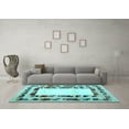 thumbnail image 3 of Ahgly Company Indoor Rectangle Abstract Light Blue Contemporary Area Rugs, 8' x 10', 3 of 4