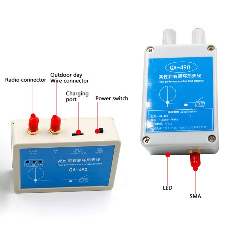Antenna Attiva GA-490 Loop 100KHz-179MHz Per Ricevitore Radio SDR