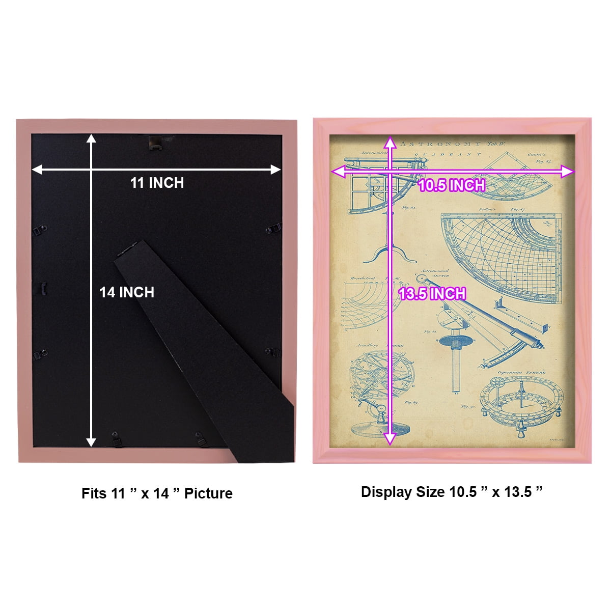 Vintage Astronomy I -Framed Print w/glass-Sunset Pink