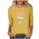thumbnail image 1 of Mujeres 3/4 Manga Tops Impresión Casual Cuello Redondo Camiseta Top Blusa, Poliéster Toda la Temporada, 1 of 4