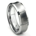 thumbnail image 1 of Andrea Jewelers Tungsten Carbide Concave Wedding Band Ring With Horizontal Grooves Sz 8.5, 1 of 4