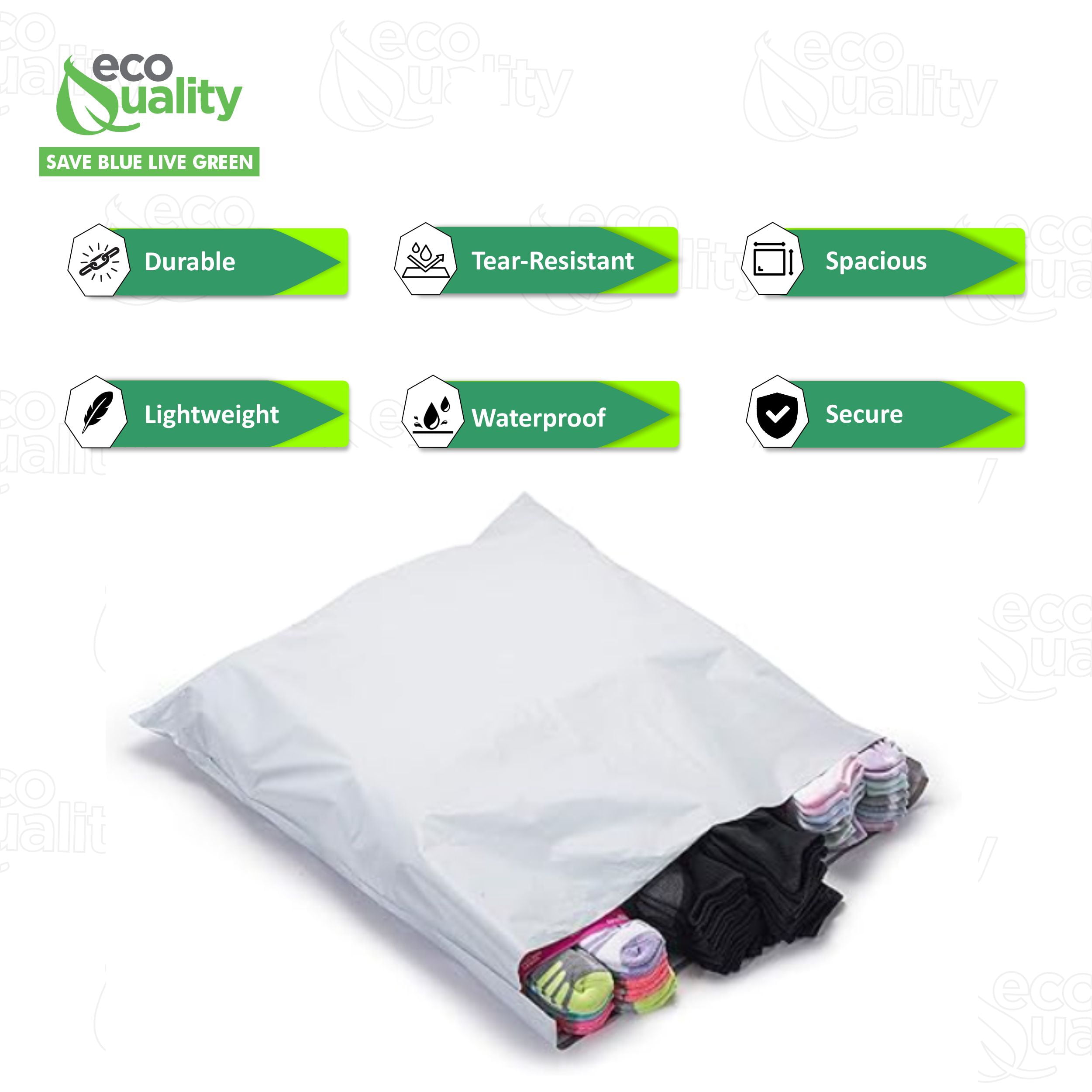 [50 Pack] 24x24 White Poly Shipping Bags - Mailer with Self Adhesive, Tear-Proof, Waterproof, Postal Large Mailing Bags, Envelopes, 2.5 mil