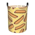 thumbnail image 1 of Balery Hot Dogs Cesta de ropa redonda con asas, impermeable, independiente, para ropa, juguetes, dormitorio y familia-Medium, 1 of 6