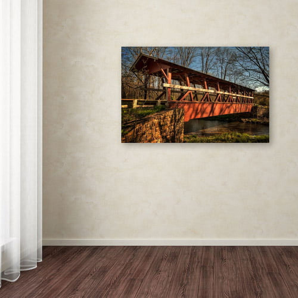 Trademark Fine Art "The Colvin Covered Bridge" Canvas Art by Lois Bryan
