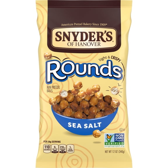 Snyder's of Hanover Sea Salt Mini Pretzel Rounds, 3-Pack 12 oz. Bags
