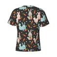 thumbnail image 6 of Vsdgher Rabbit Is Eating Carrots Print Men's Dry Fit Mesh Athletic Shirts Moisture Wicking Tennis T-Shirt Tops, 6 of 9