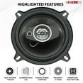 thumbnail image 5 of 2 Way 5' Car Stereo Speakers Pair 350W Coaxial Subwoofer w Tweeter Universal Fit Quick Deep Bass Replacement Component Speaker for Vehicle Door Side Panel - CS 05 2W, 5 of 10