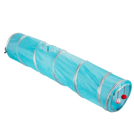 Juvale Pack of 1 Pet Agility Play Tunnel Tube Accessory Gift - Pet Training Toy for Small Pets, Dogs, Cats, Rabbits, Teal - 47 x 9.75 (Best Small Dogs For Agility)