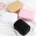 thumbnail image 2 of Jewelry Box Faux Leather: Earrings Organizer Case Vanity Storage Box with Mirror, 2 of 6