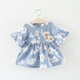 thumbnail image 2 of Vestido Para Niñas, Ropa Para Niñas Pequeñas, Vestido De Manga Corta Con Estampado De Flores De Verano Para Niños Pequeños, Falda Azul Odeerbi  LM103-8681, 2 of 9
