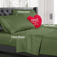 thumbnail image 2 of Nestl Deep Pocket King Sheets - 4 Piece King Size Bed Sheets with Fitted Sheet, Flat Sheet, Pillow Cases - Extra Soft Bedsheet Set with Deep Pockets for King Size - Calla Green, 2 of 6