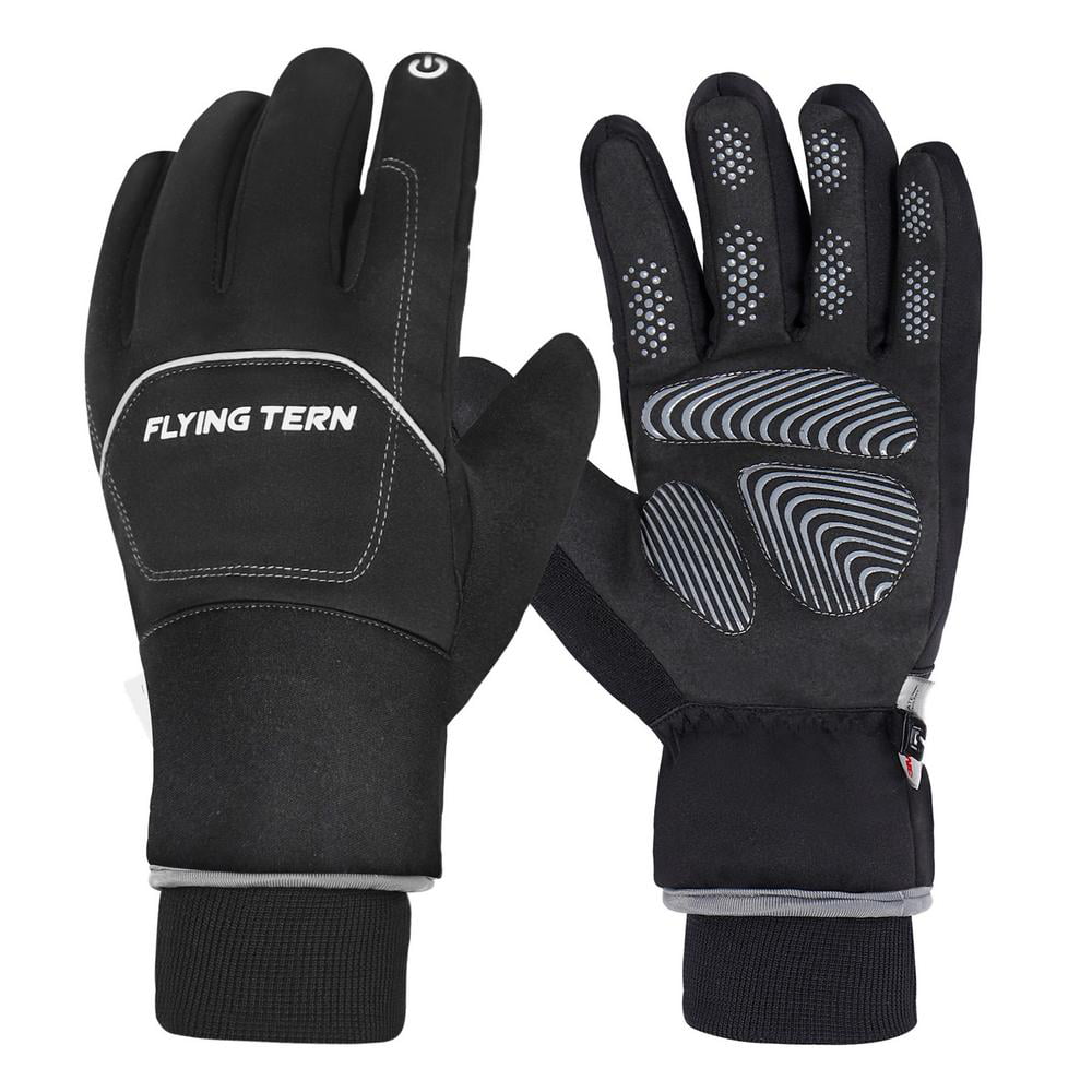 Black, Large Motorcycle Gloves Touch Screen Cycling Snowboard Snowmobile Gloves 