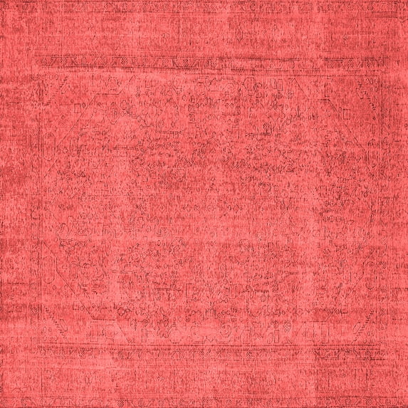 Ahgly Company Indoor Square Oriental Red Industrial Area Rugs, 6' Square