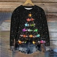 thumbnail image 3 of Craaazy Christmas Dresses For Women Long Sleeve Tops Christmas Tree Printed Christmas Trees With Lights Printed Christmas Gifts Crewneck Blouse Gifts, 3 of 6
