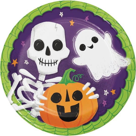 Creative Converting 359364 9 in. Colorful Halloween Dinner Plate - 8 Count