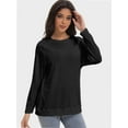 thumbnail image 2 of Women's Long Sleeve Knitted Crew Neck T-shirt, 2 of 6