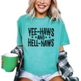 thumbnail image 2 of Yee-Haws and Hell-Naws T-Shirt for Women and Teens Seafoam Shirt Adult Large, 2 of 5