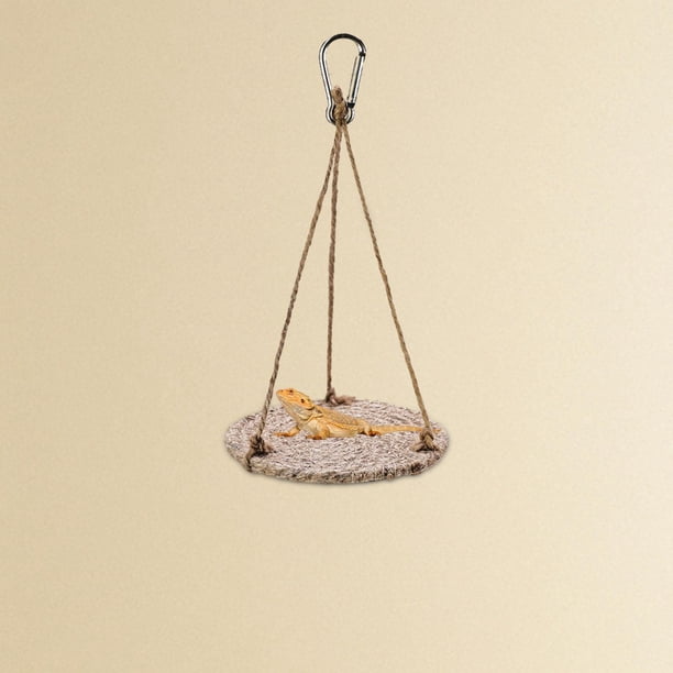 Reptile Hammock Swing colgante colgante Pet jaula decoración del tanque tejido de cuerda tejida cama columpio para pájaros dragón geckos 11x20cm