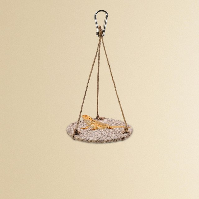 Reptile Hammock Swing colgante colgante Pet jaula decoración del tanque tejido de cuerda tejida cama columpio para pájaros dragón geckos 11x20cm