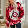thumbnail image 3 of Womens Fashion Tie Dye Gradient Hoodies Oversized Sweatshirt Plus Size Loose Fit Cute Hooded Jacket Outwears Drawstring Fall Pullover Tops with Pocket, 3 of 7