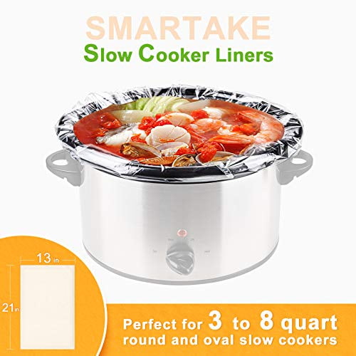 Slow Cooker Liners, Regular Size Clear Plastic Bags for Cooking (13x21 In,  100 Pack)
