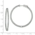 thumbnail image 2 of Primal Silver Sterling Silver Rhodium-plated Cubic Zirconia In and Out Hinged Hoop Earrings, 2 of 4