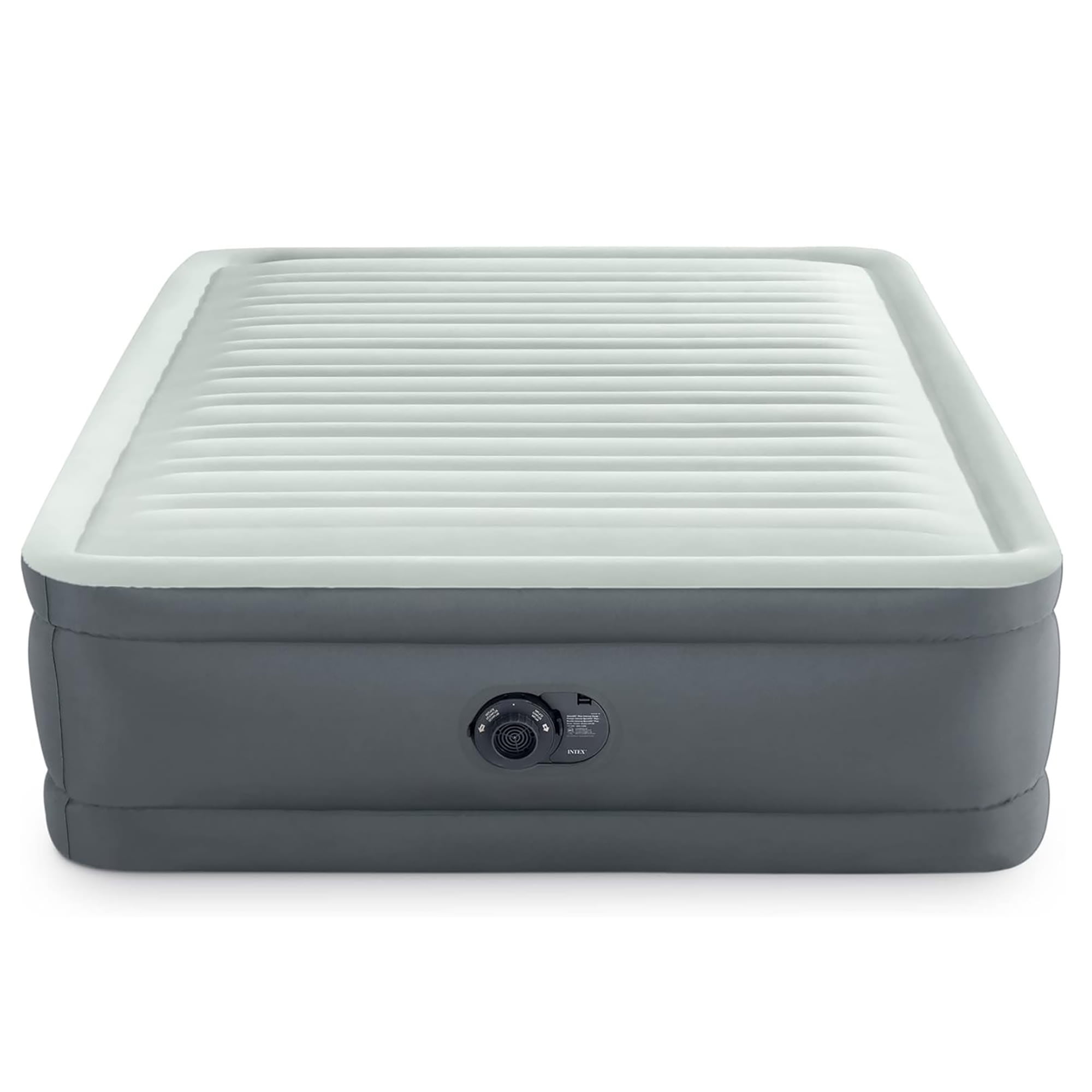 Intex: PremAire I Elevated Airbed - Full - Gray, 18" Inflatable Air Mattress, Built-In Electric Pump, Fiber-Tech, Carry Bag, 600lb Cap, 64903ED