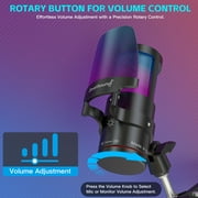 ZealSound Gaming USB Microphone,Noise Cancellation Condenser Mic with Touch Mute,Gain,Monitoring,Boom Arm for Streaming,Podcast,Twitch,YouTube,Discord,iPhone,iPad,PC,Computer,PS4,PS5,Mac,Gamerwave