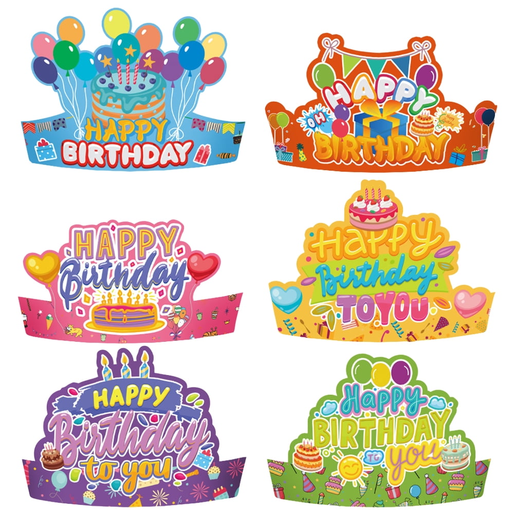 KAKOWELY 12 coronas de papel para celebrar cumpleaños, sombreros de ...