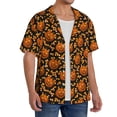 thumbnail image 2 of Susaid Quirky Corn Pumpkin Print Men's Polo Shirts Button Down Short Sleeve Casual Summer Beach Vintage Shirts for Men-3X-Large, 2 of 5
