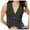Black, variant on YDFCWXW Sexy Women's Denim Vest Top Sleeveless Deep V Neck Tie Up Front Jean Tank Top Cropped Corset Top (White, S)