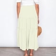 thumbnail image 4 of YanHoo Womens Summer Maxi Skirts 2024 Boho Ruffle Skirt Elastic Waist Pleated Flowy Skirt A-Line Swing Tiered Beach Skirts, 4 of 7