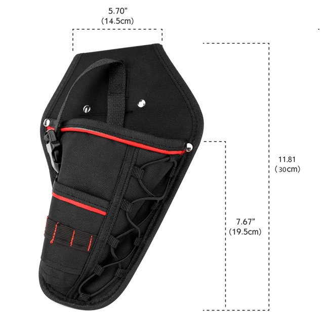 2X Drill Holster Waterproof Impact Driver Drill Holder Multi-Functional Electric Tool Pouch Bag with Waist Belt