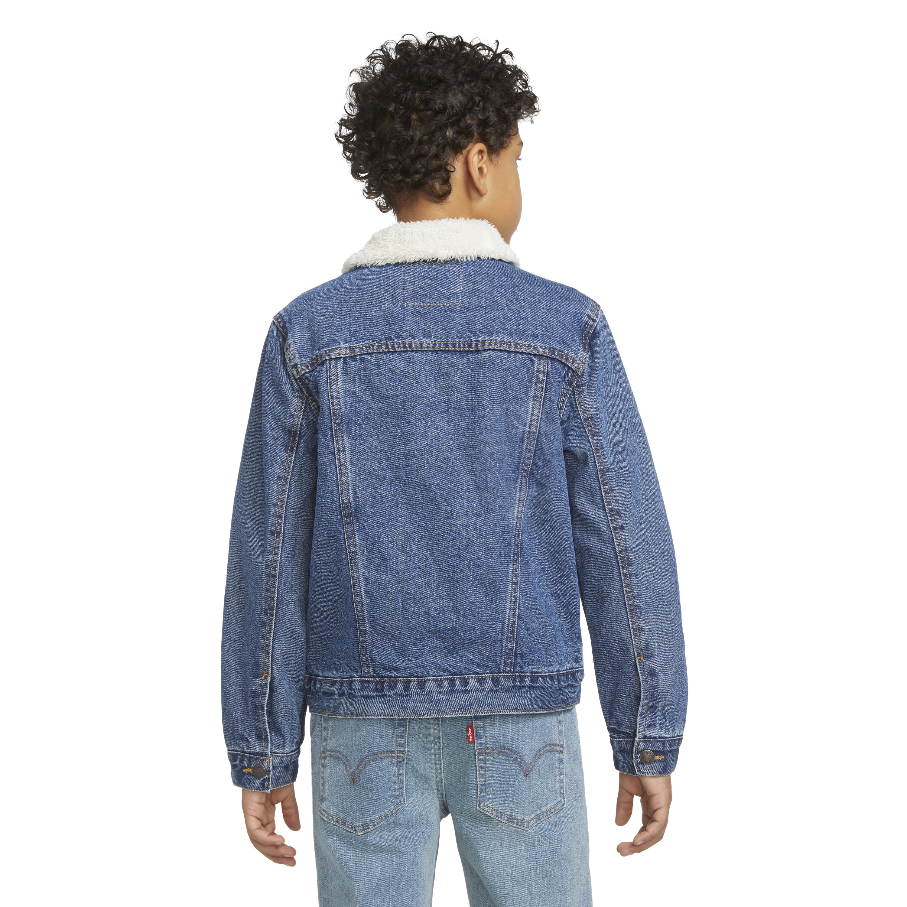 Levi's Boys' Faux Shearling Denim Trucker Jacket, Sizes 8-20