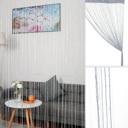 Door String Curtains Sparkling Flat Ribbon Strip Fringe Tassel