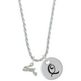 thumbnail image 1 of Delight Jewelry Leaping Rabbit Silvertone Script Initial Disc - Q - Charm Necklace, 20"+3", 1 of 4
