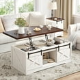 thumbnail image 3 of EnHomee 47.2"Lift Top Coffee Table with Storage White Coffee Table with Multiple-Functional Storage & Sliding Doors,Center Table for Living Room, 3 of 9