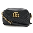 thumbnail image 1 of Pre-Owned GUCCI GG Marmont Shoulder Bag, Pochette, Chain Quilted Leather, Black, 447632, 1 of 10