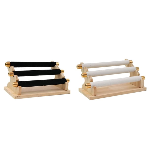 2 expositores de anillos independientes para encimeras de casa, organizador de decoración para dormitorio Blanco negro