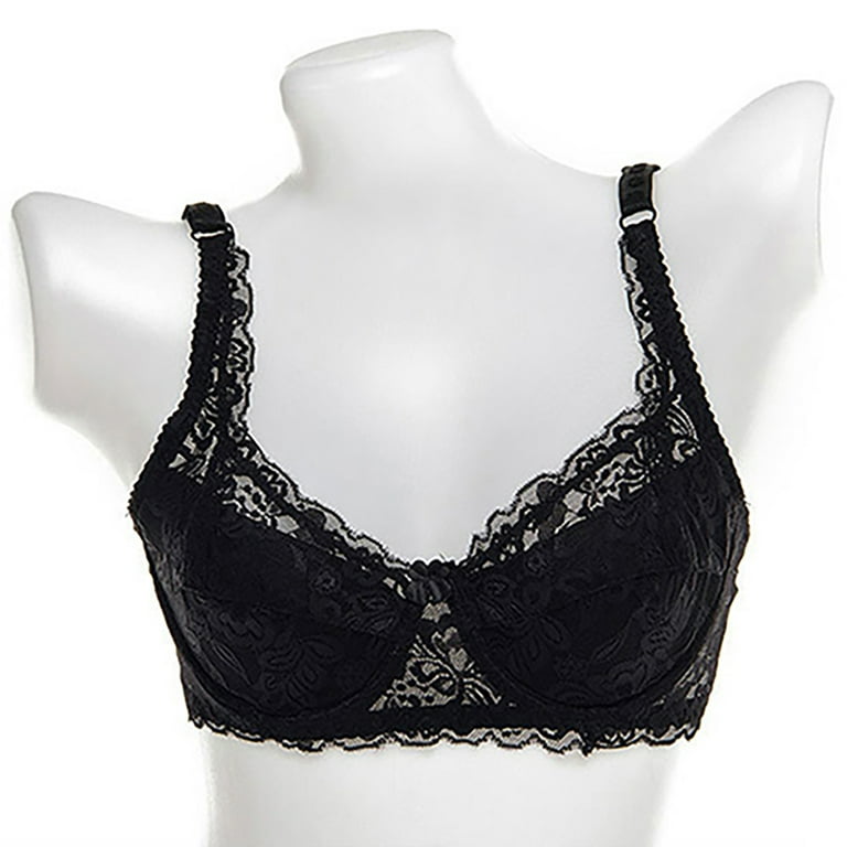 Yirtree Women's Pure Comfort Lace Convertible Wireless Sexy Lace Adjustable  Bra Deep V Push Up Shaping Padded Brassiere for Daily Wear 