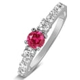thumbnail image 3 of 1 Carat Ruby and Diamond Wedding Ring Set in White Gold, 3 of 4