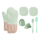 thumbnail image 1 of Guantes De Horno De Silicona Resistentes Al Calor 8pcs Malubero, Verde, 1 of 5