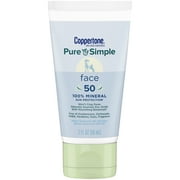 Coppertone Pure and Simple Face Sunscreen Lotion, SPF 50 Sunscreen Lotion, 2 oz
