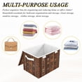 thumbnail image 6 of Yayeee Collapsible Cube Storage Bin with Lid Fabric Closet Decorative Basket with Handles, Brown Tribal Pattern, 6 of 7