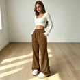 thumbnail image 5 of Vxararl Womens Straight Leg Pants High Waisted Lightweight Pants Breathable Elastic Waist Pants with Pockets Fall&winter Fashion 2026, Casual Workout Womens Sweatpants Coffee XL, 5 of 8